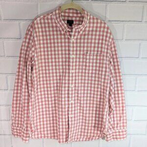 J. Crew Red/White Thicker Cotton Button Down Shirt